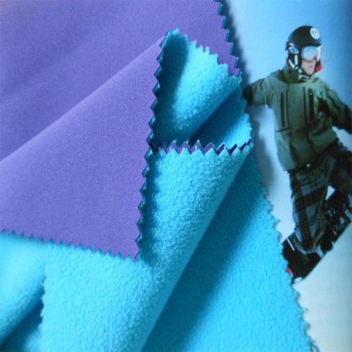 Functional Jacket Fabric 3 Layers TPU Bonded Softshell  Polar Fleece Fabric Factory