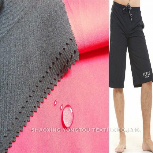 Waterresistant Beach shorts  Fabric 4 way stretch polyester fabric Factory